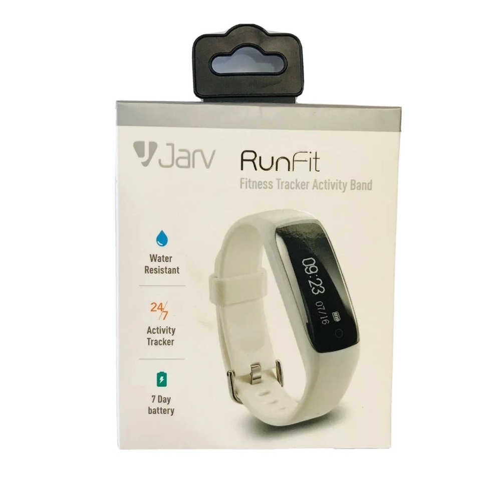 Jarv Runfit Fitness Tracker Activity Band White 7 Day Battery Water Resistant
